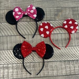Sequin Minnie Ear Headband - Pink & Red Kids Costume Accessory